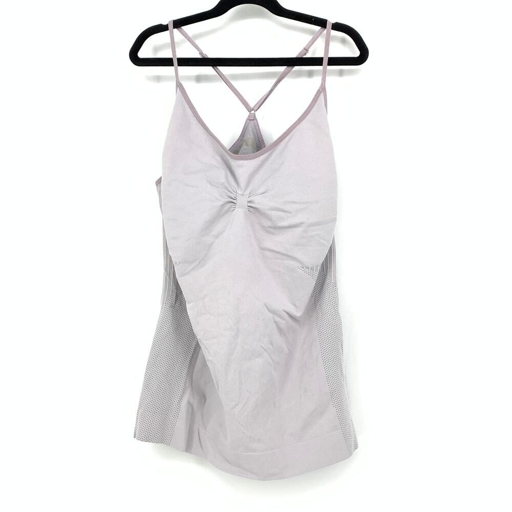 Lucy Racerback Athletic Tank Top Womens Size Large Pale Gray Lavender